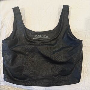 Beyond Yoga Black Snake-Print Crop Tank Top